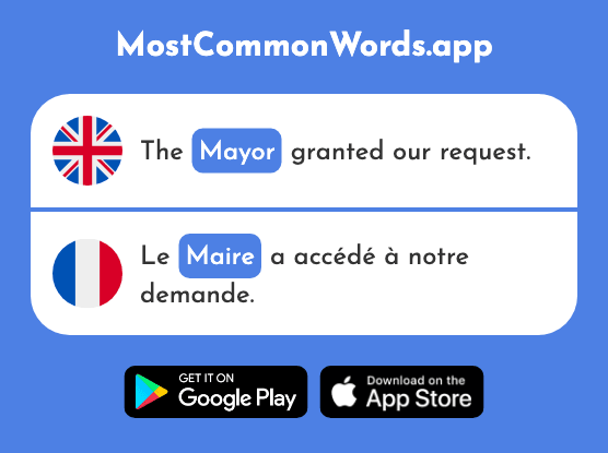 Mayor - Maire (The 1876th Most Common French Word)