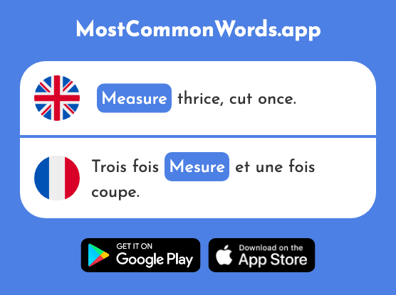 Measure - Mesure (The 262nd Most Common French Word)