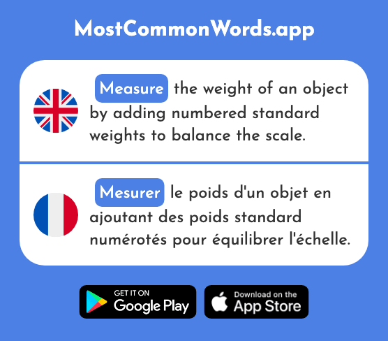 Measure - Mesurer (The 1110th Most Common French Word)
