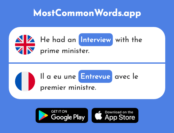 Meeting, interview - Entrevue (The 2860th Most Common French Word)