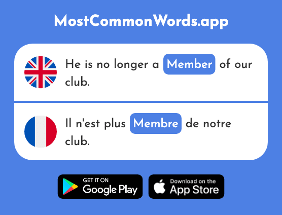 Member - Membre (The 390th Most Common French Word)