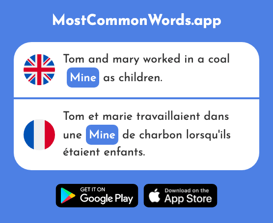 Mine, appearance, look, mien - Mine (The 1403rd Most Common French Word)