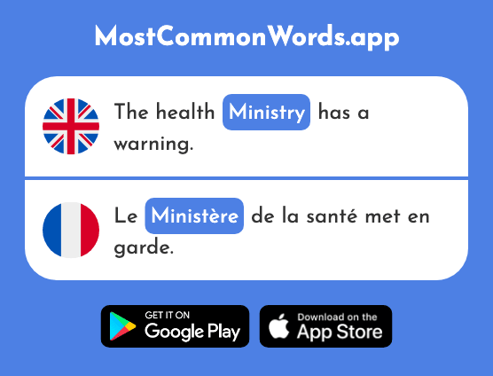Ministry - Ministère (The 910th Most Common French Word)