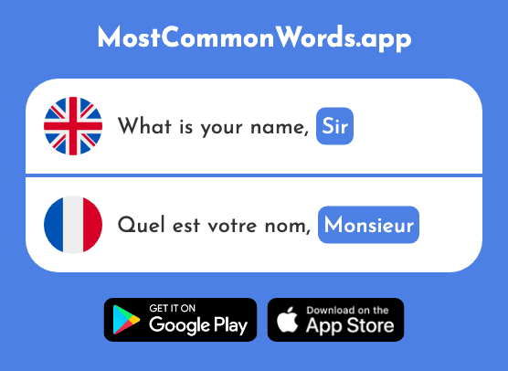Mister, sir, gentleman - Monsieur (The 79th Most Common French Word)