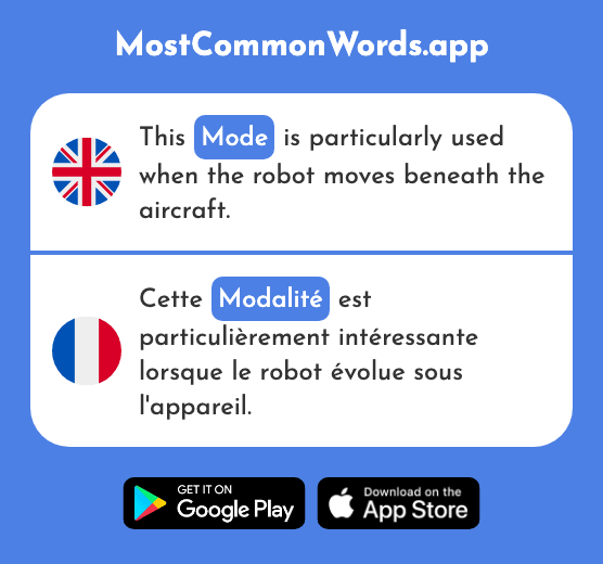 Mode, method, modality - Modalité (The 2412th Most Common French Word)