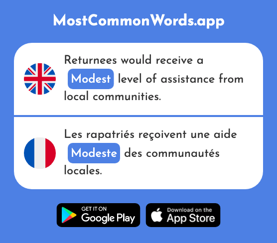 Modest - Modeste (The 1540th Most Common French Word)