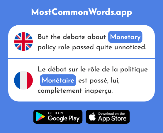 Monetary - Monétaire (The 1739th Most Common French Word)
