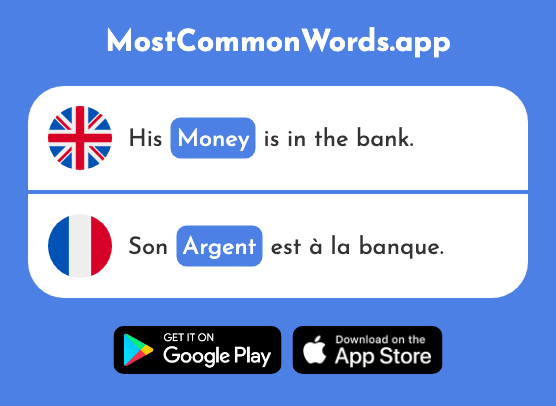 Money, silver - Argent (The 472nd Most Common French Word)