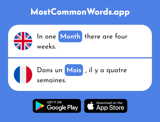 Month - Mois (The 178th Most Common French Word)
