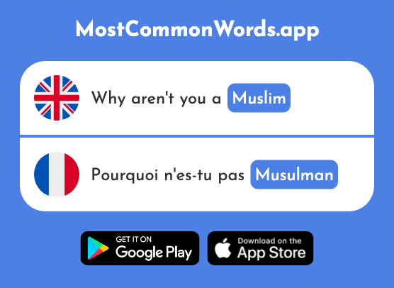 Muslim, moslem - Musulman (The 2245th Most Common French Word)