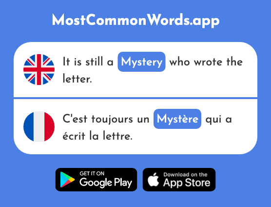 Mystery - Mystère (The 2777th Most Common French Word)
