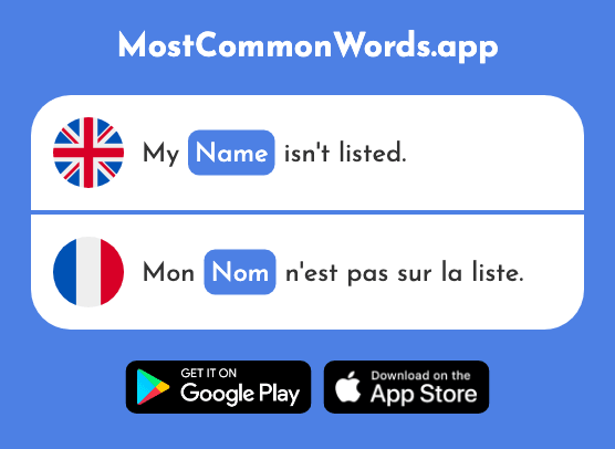Name - Nom (The 171st Most Common French Word)