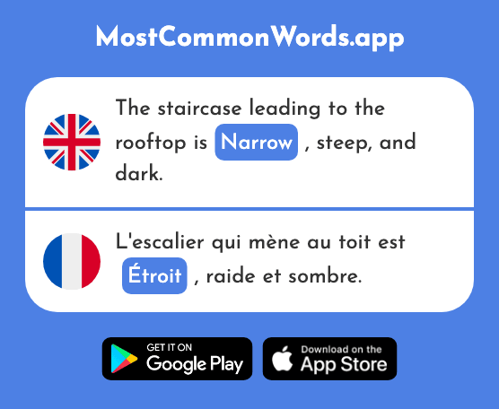 Narrow, tight - Étroit (The 1828th Most Common French Word)