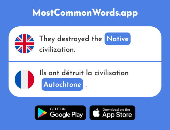 Native, indigenous peoples - Autochtone (The 2387th Most Common French Word)