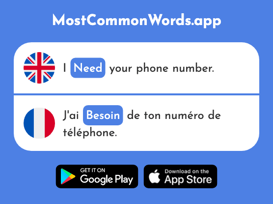 Need - Besoin (The 183rd Most Common French Word)