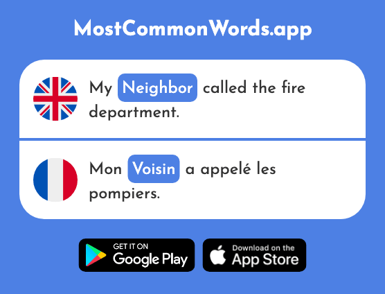 Neighbor - Voisin (The 979th Most Common French Word)