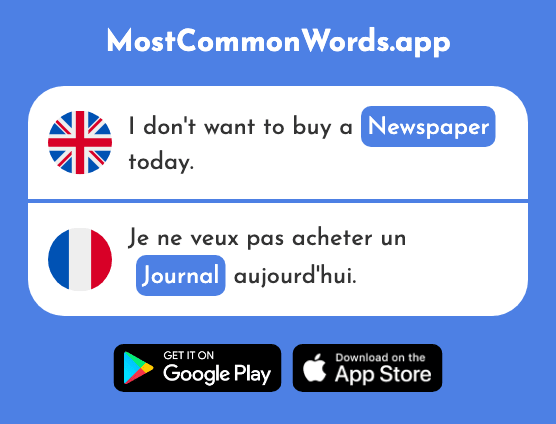 Newspaper, paper - Journal (The 520th Most Common French Word)
