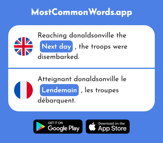 Next day - Lendemain (The 1258th Most Common French Word)