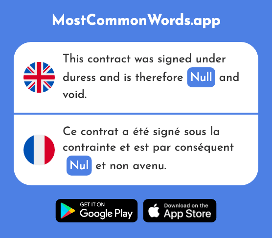 Nil, null - Nul (The 801st Most Common French Word)