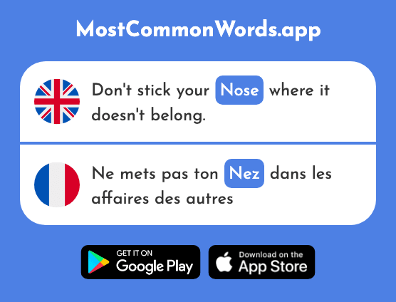 Nose - Nez (The 2661st Most Common French Word)