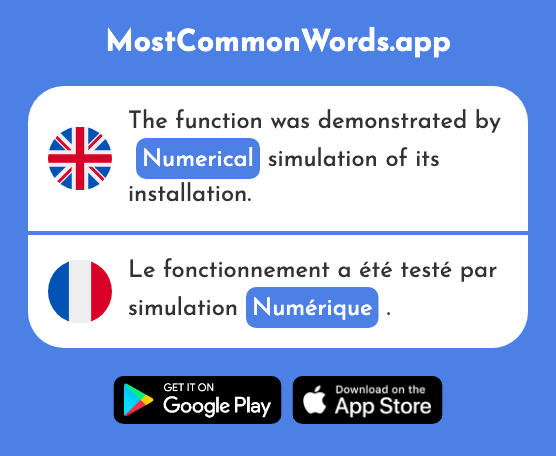 Numerical - Numérique (The 2373rd Most Common French Word)