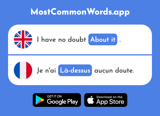 On top, about it - Là-dessus (The 2208th Most Common French Word)