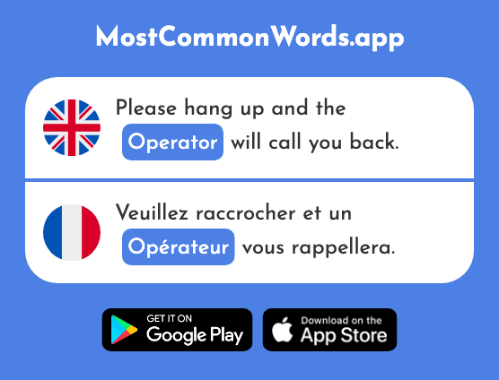 Operator - Opérateur (The 2824th Most Common French Word)
