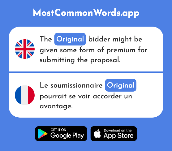 Original - Original (The 1814th Most Common French Word)