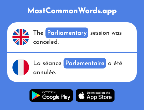 Parliamentary, member of parliament - Parlementaire (The 1214th Most Common French Word)