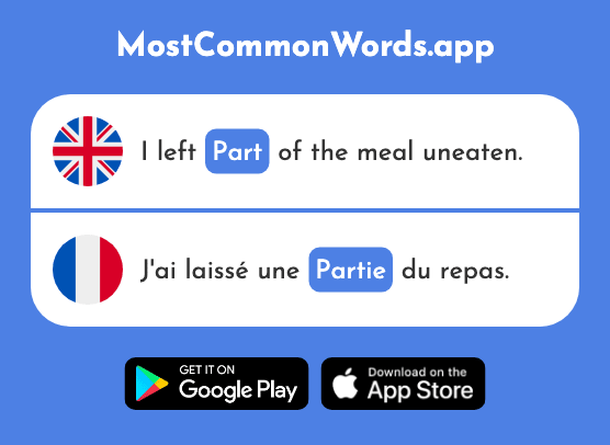 Part - Partie (The 118th Most Common French Word)