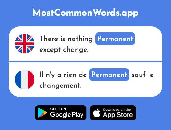 Permanent - Permanent (The 1322nd Most Common French Word)