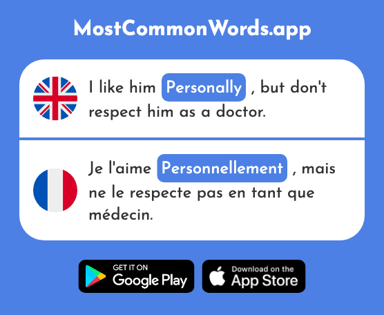Personally - Personnellement (The 2366th Most Common French Word)