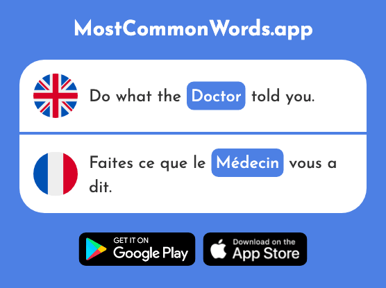 Physician, doctor - Médecin (The 827th Most Common French Word)