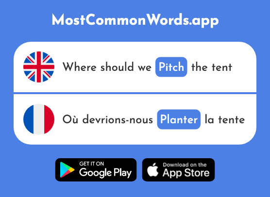 Plant, pitch - Planter (The 2812th Most Common French Word)