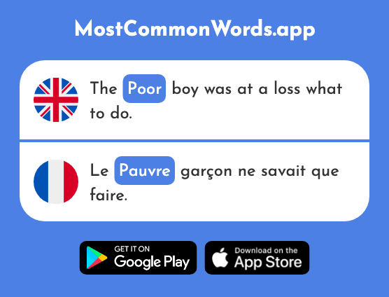 Poor - Pauvre (The 699th Most Common French Word)