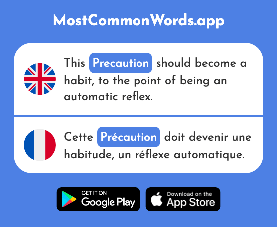 Precaution - Précaution (The 2218th Most Common French Word)