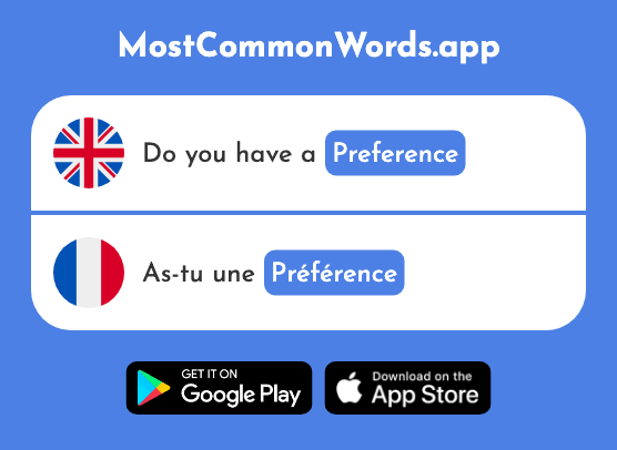 Preference, preferably - Préférence (The 2970th Most Common French Word)
