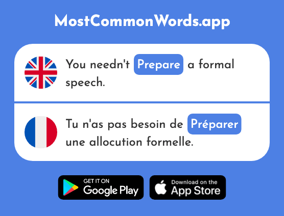 Prepare - Préparer (The 368th Most Common French Word)
