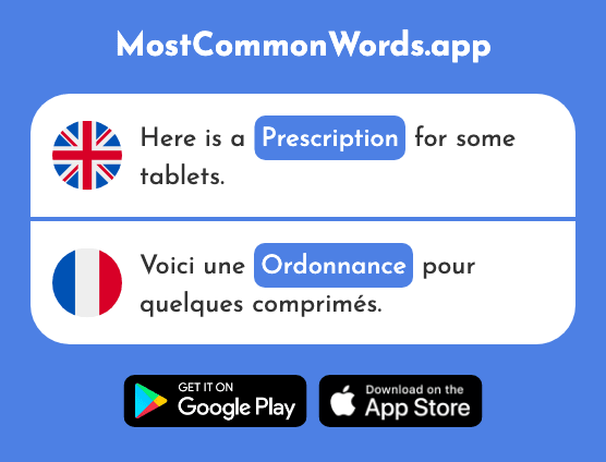 Prescription, organisation, edict, ruling - Ordonnance (The 2922nd Most Common French Word)