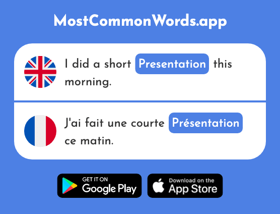 Presentation - Présentation (The 1723rd Most Common French Word)
