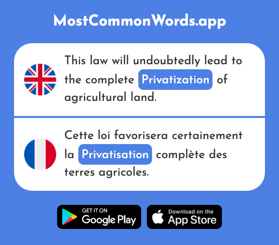 Privatization - Privatisation (The 2810th Most Common French Word)
