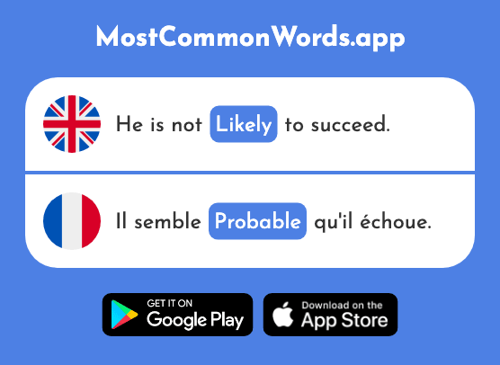 Probable, likely - Probable (The 2186th Most Common French Word)