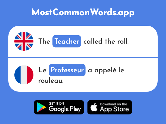 Professor, teacher - Professeur (The 1150th Most Common French Word)