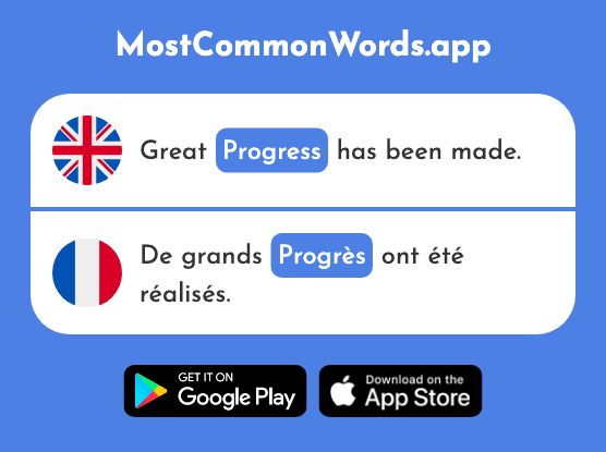 Progress - Progrès (The 919th Most Common French Word)