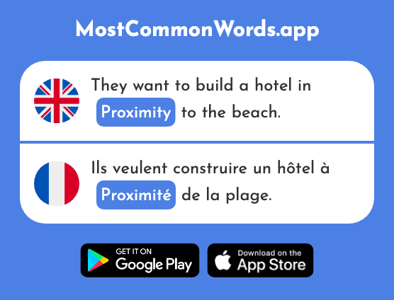Proximity, nearness, closeness - Proximité (The 2977th Most Common French Word)