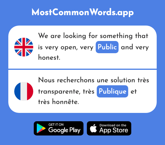 Public - Publique (The 554th Most Common French Word)