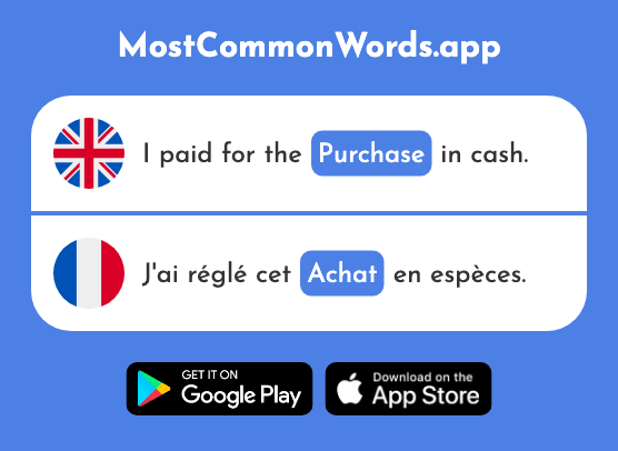 Purchase - Achat (The 1804th Most Common French Word)