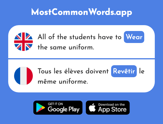 Put on, wear - Revêtir (The 2688th Most Common French Word)