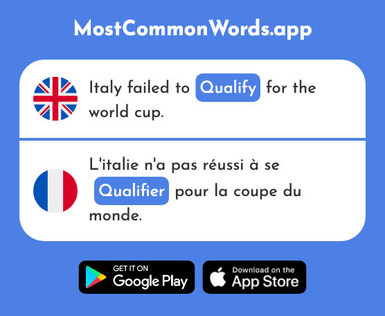 Qualify - Qualifier (The 1283rd Most Common French Word)