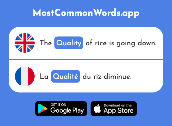 Quality - Qualité (The 606th Most Common French Word)
